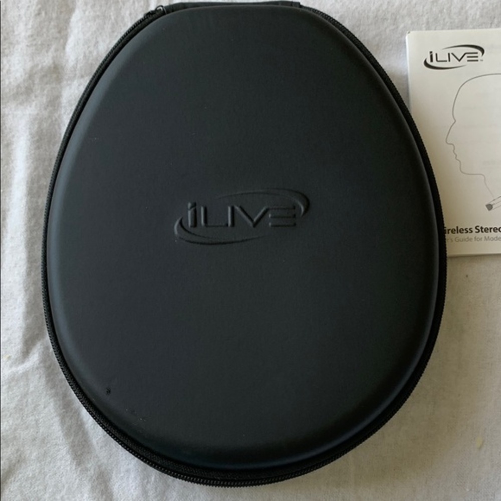 Black Wireless Stereo Headphones Case. Earbuds included.